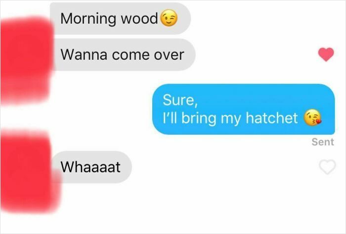 Text message exchange showing a woman delivering a brutal comeback to a creepy man's inappropriate invitation.