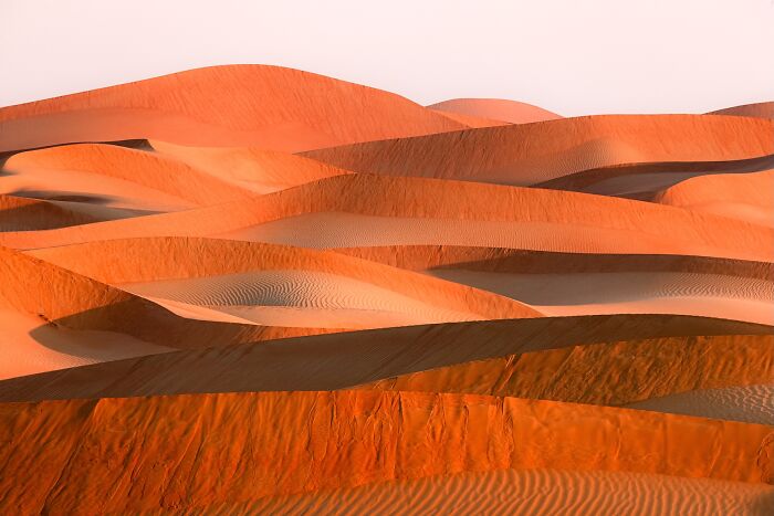Vibrant orange sand dunes at sunset showcasing stunning nature photography from the 2025 Nature’s Best Finals.