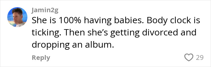 Comment on social media about Taylor Swift, mentioning speculation on her personal life and career plans. Comment on social media about Taylor Swift, mentioning speculation on her personal life and career plans.
