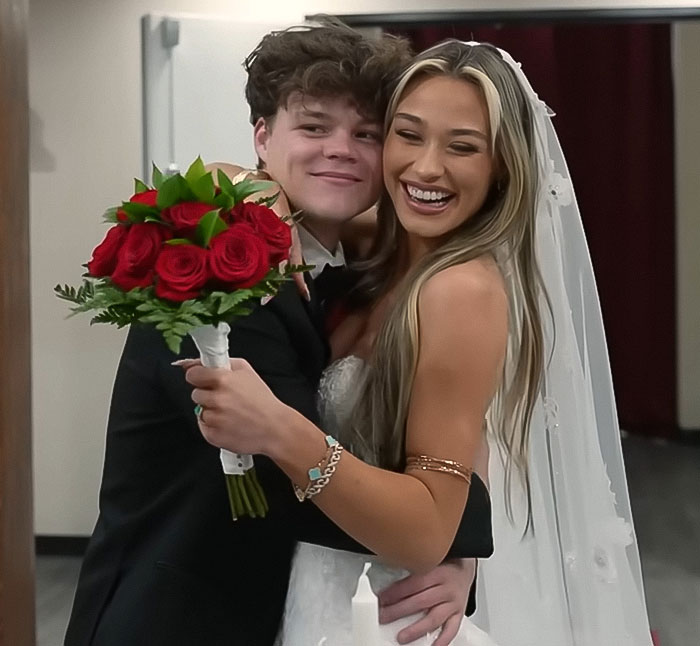 Couple dressed in wedding attire embracing with a bouquet, illustrating disturbing new details after adult star split from YouTube prankster. Couple dressed in wedding attire embracing with a bouquet, illustrating disturbing new details after adult star split from YouTube prankster.