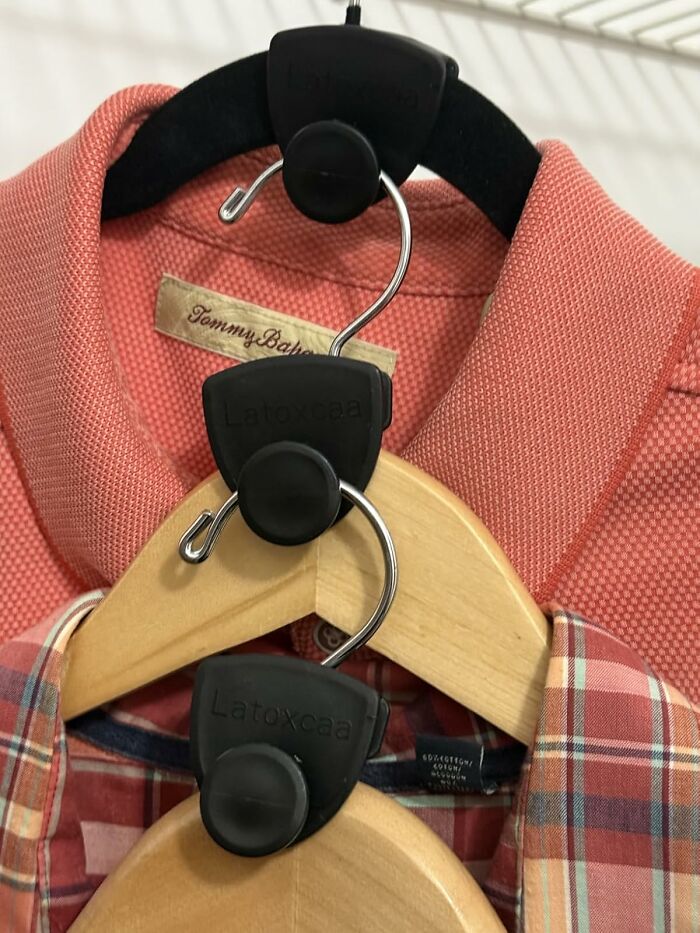  You Can Finally Stop Playing A High-Stakes Game Of Tetris With Your Hangers Thanks To These Space Saving Hanger Hooks 