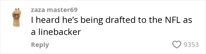 Comment about a mom going viral after delivering a record-breaking baby, mentioning NFL linebacker draft rumor.