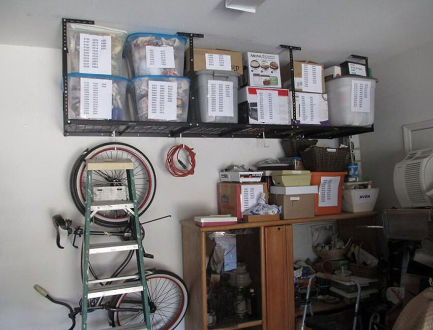 Organized home storage with labeled bins and shelves, demonstrating effective organization hacks for a clutter-free living space.