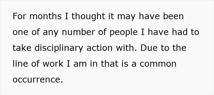 Text excerpt about disciplinary actions at work, related to a DIL freaked out by mystery number calls from her MIL. Text excerpt about disciplinary actions at work, related to a DIL freaked out by mystery number calls from her MIL.
