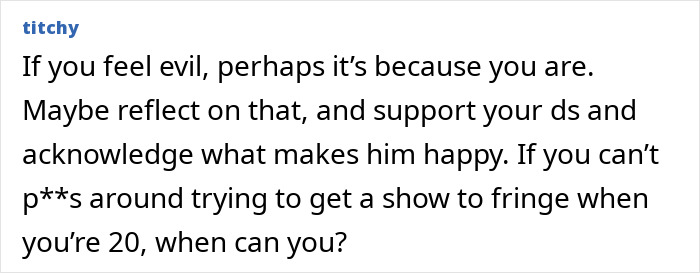 Alt text: Text discussing steering a son's career path while supporting his dreams and happiness in a thoughtful message. Alt text: Text discussing steering a son's career path while supporting his dreams and happiness in a thoughtful message.