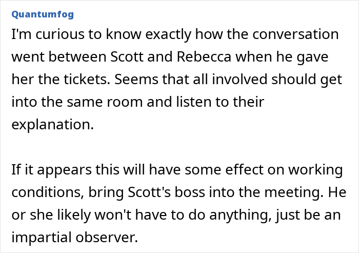Text conversation screenshot discussing coworkers realizing superior’s wife’s show was not free, expressing feelings of being scammed. Text conversation screenshot discussing coworkers realizing superior’s wife’s show was not free, expressing feelings of being scammed.