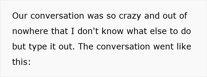 Text on a white background describing a conversation about parents who lied about food allergies to their daughter leading to no contact.