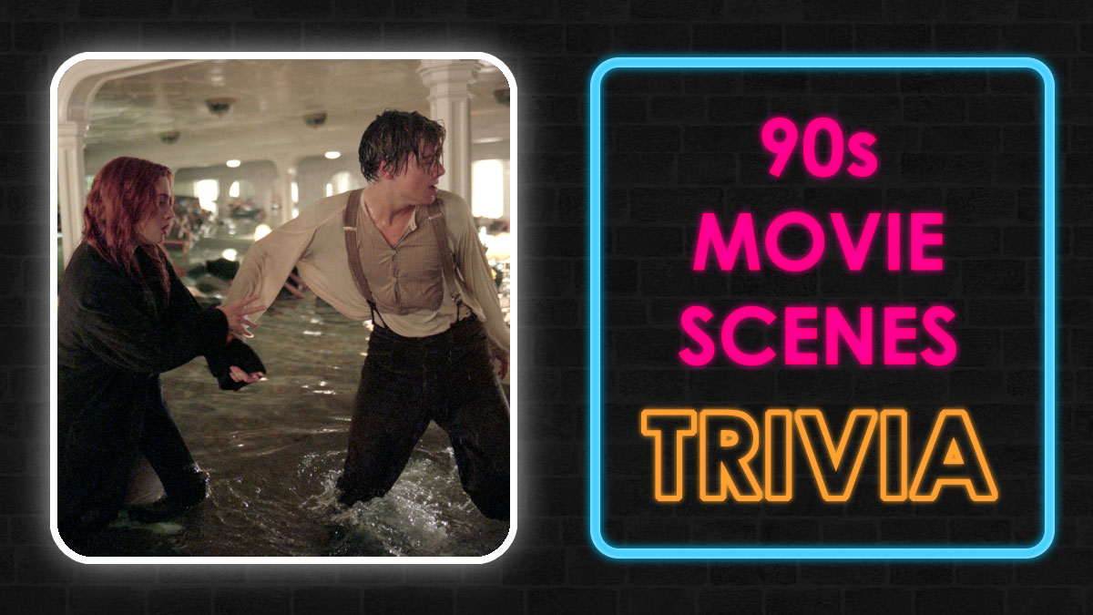 1990s movie scenes trivia with iconic scene of two characters in water from a popular 90s film.