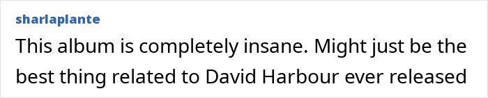 Comment text about Lily Allen’s brutal album related to David Harbour, shared in a casual online discussion. Comment text about Lily Allen’s brutal album related to David Harbour, shared in a casual online discussion.