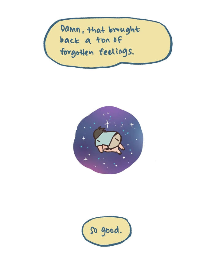 Malaysian artist's relatable drawing of life with her tall, geeky husband in casual, cozy reading moments together.