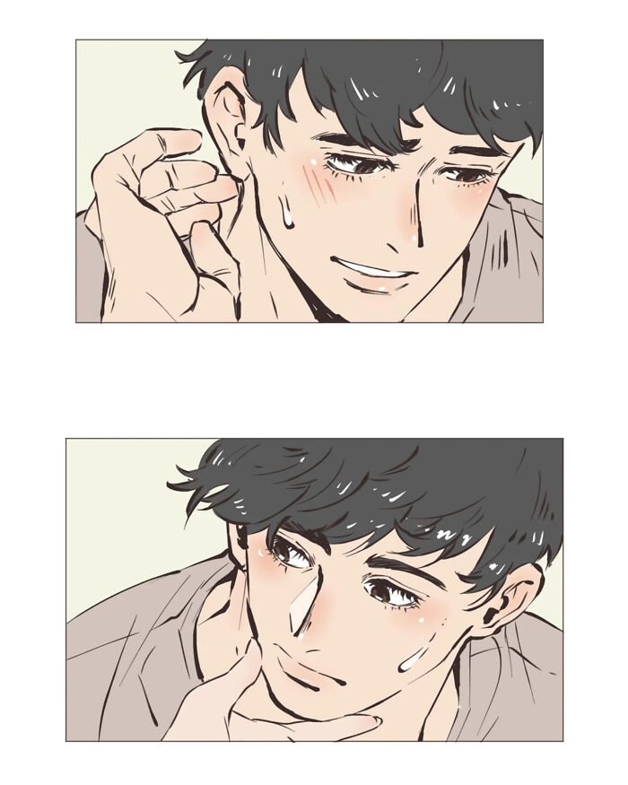 Illustration by Malaysian artist showing a close-up of hands and a woman's face in a relatable comic style.