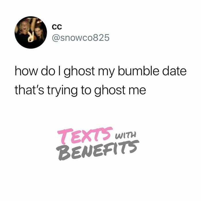Tweet about ghosting a Bumble date, illustrating humor in perfectly unhinged dating tweets that feel way too real.