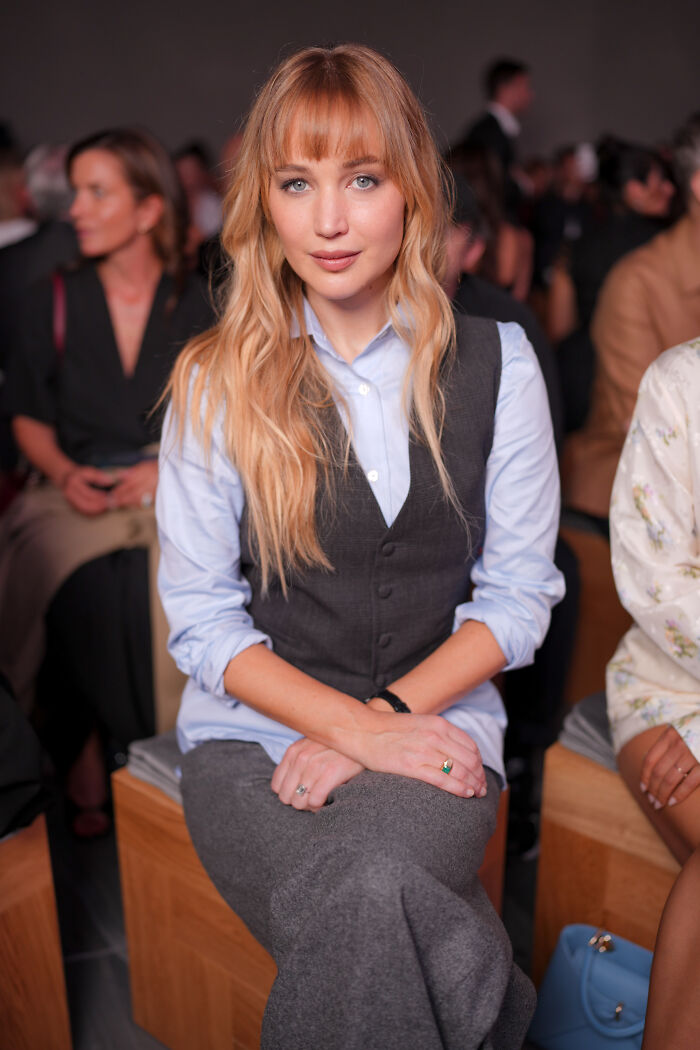 Jennifer Lawrence at Paris Fashion Week, sparking frenzy and discussions about plastic surgeons in LA. Jennifer Lawrence at Paris Fashion Week, sparking frenzy and discussions about plastic surgeons in LA.