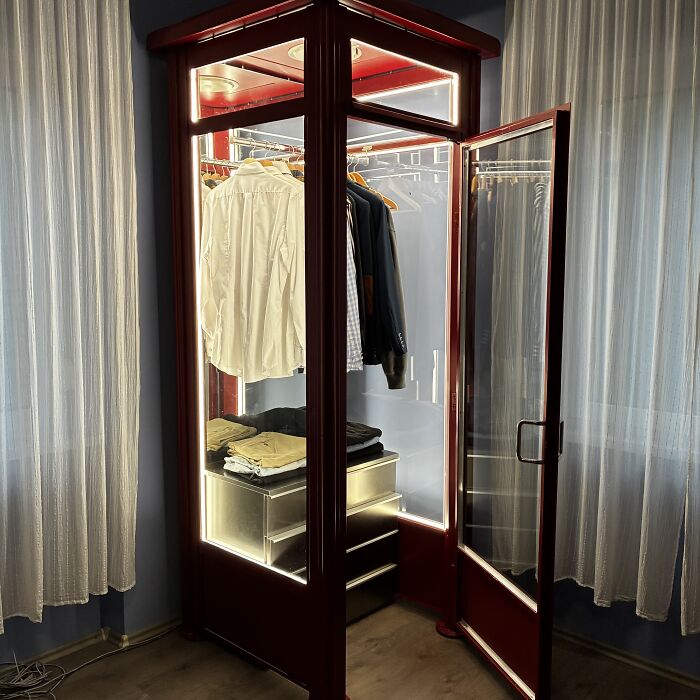 I Turned An Old Phone Booth Into A Modern Closet