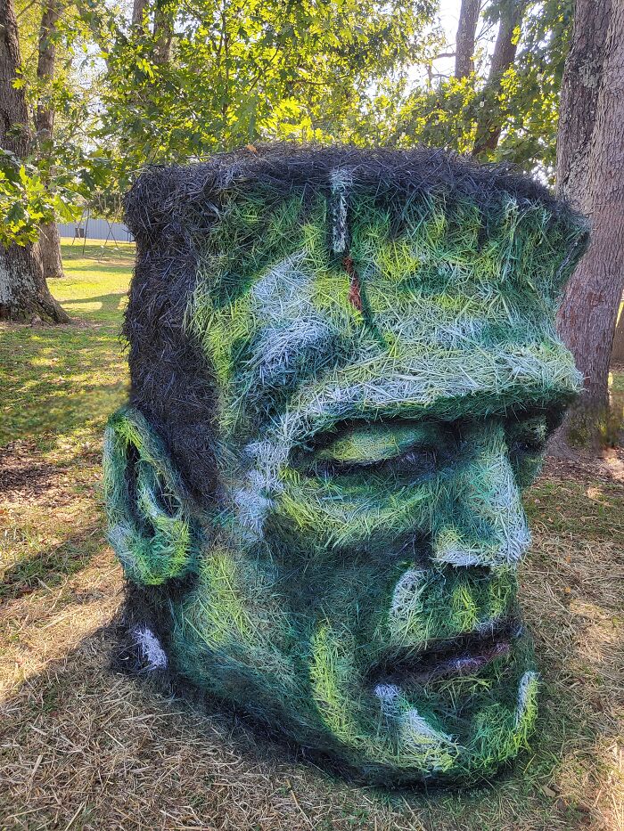 Here's My Evolution Of Frankenstein's Hay Bale Monster For 8 Years Straight Here's My Evolution Of Frankenstein's Hay Bale Monster For 8 Years Straight