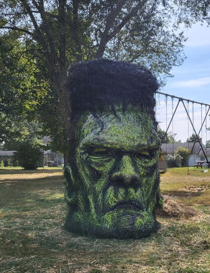 Here's My Evolution Of Frankenstein's Hay Bale Monster For 8 Years Straight Here's My Evolution Of Frankenstein's Hay Bale Monster For 8 Years Straight