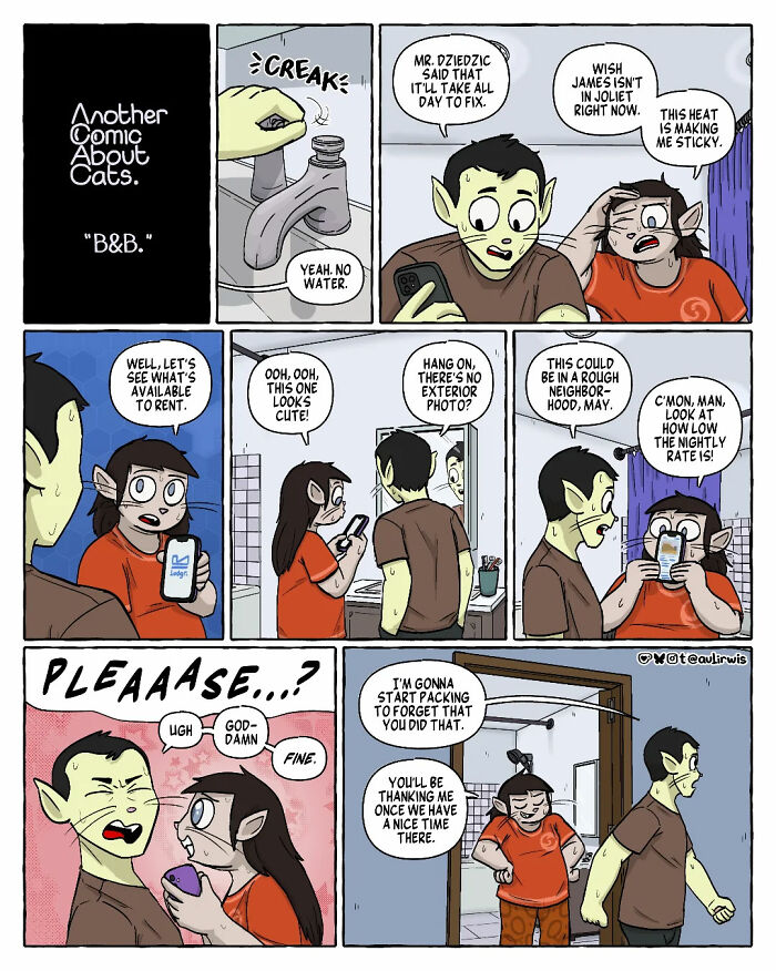 Comic depicting the chaos of sharing a home with friends, showing funny moments of roommate struggles and apartment hunting.