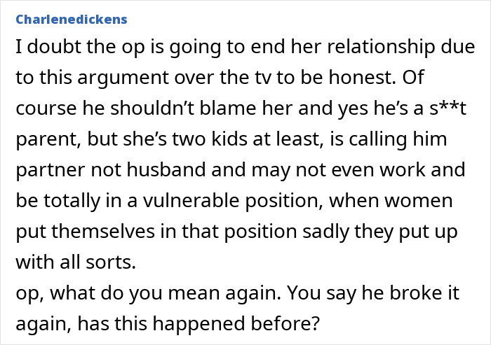 Man Refuses To Buy A New TV After His Son Smashed Theirs Out Of Anger