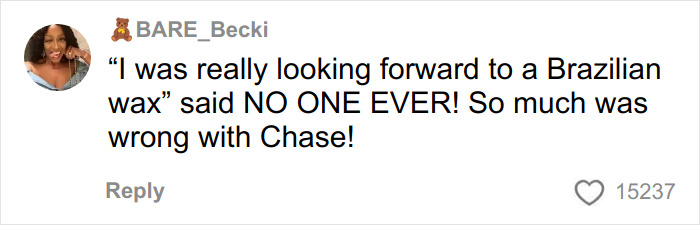 User tweet about a man lying on his booking, highlighting an aesthetician's disgust during the viral interaction. User tweet about a man lying on his booking, highlighting an aesthetician's disgust during the viral interaction.