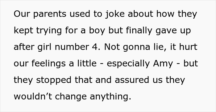 Text excerpt showing siblings’ feelings as sister revealed dead brother lie, reflecting family dynamics and emotional impact.