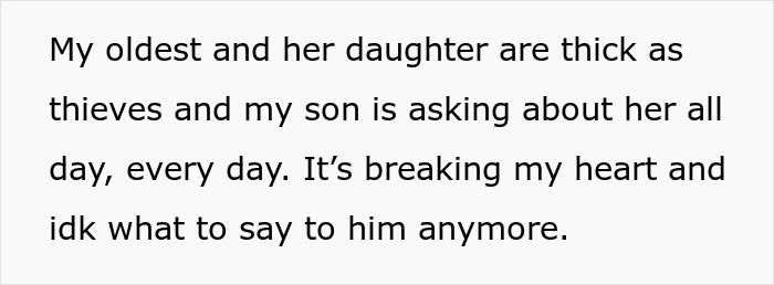 Text excerpt showing a mom expressing emotional exhaustion and concern about her children's relationships. Text excerpt showing a mom expressing emotional exhaustion and concern about her children's relationships.