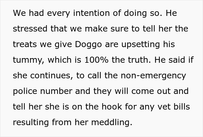 Text discussing concerns about an elderly lady allegedly planning to steal neighbor’s doggo, upsetting the owner. Text discussing concerns about an elderly lady allegedly planning to steal neighbor’s doggo, upsetting the owner.