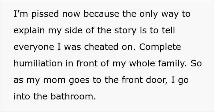 Man runs out the window after his mom tries to reconcile him and his ex fiancé, avoiding family confrontation. Man runs out the window after his mom tries to reconcile him and his ex fiancé, avoiding family confrontation.