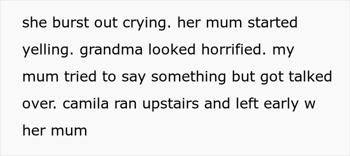 Text excerpt showing a tense family moment as the golden child cousin disrupts a teen’s celebration causing a loss of patience. Text excerpt showing a tense family moment as the golden child cousin disrupts a teen’s celebration causing a loss of patience.