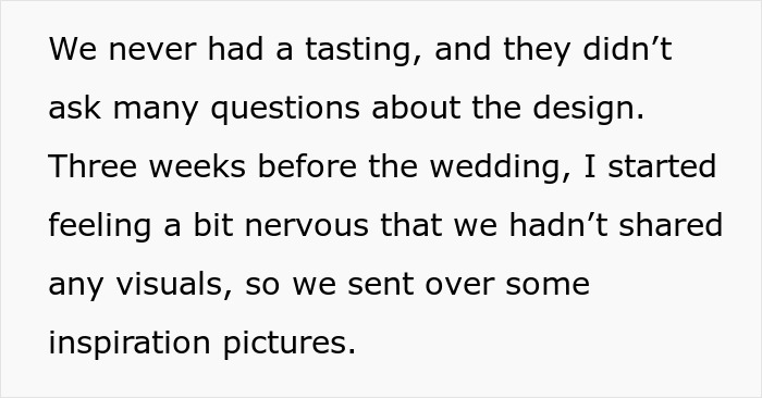 Wedding vendors neglect bride’s allergy, leaving her without cupcakes on her wedding day. Wedding vendors neglect bride’s allergy, leaving her without cupcakes on her wedding day.