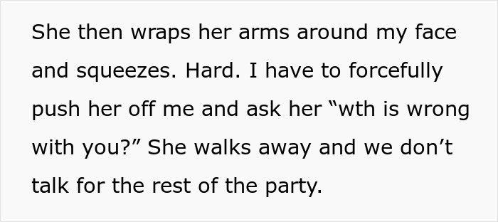 Text excerpt showing a tense interaction leading to a pregnant woman going no-contact with her sister after Thanksgiving. Text excerpt showing a tense interaction leading to a pregnant woman going no-contact with her sister after Thanksgiving.