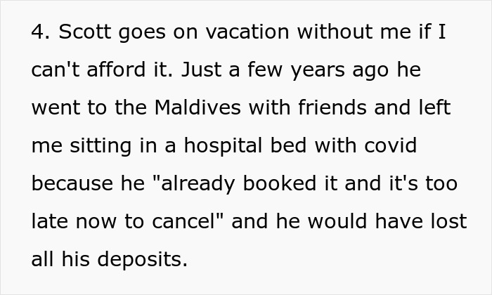 Text excerpt discussing financial struggles and relationship challenges involving loans and paying back a millionaire boyfriend.