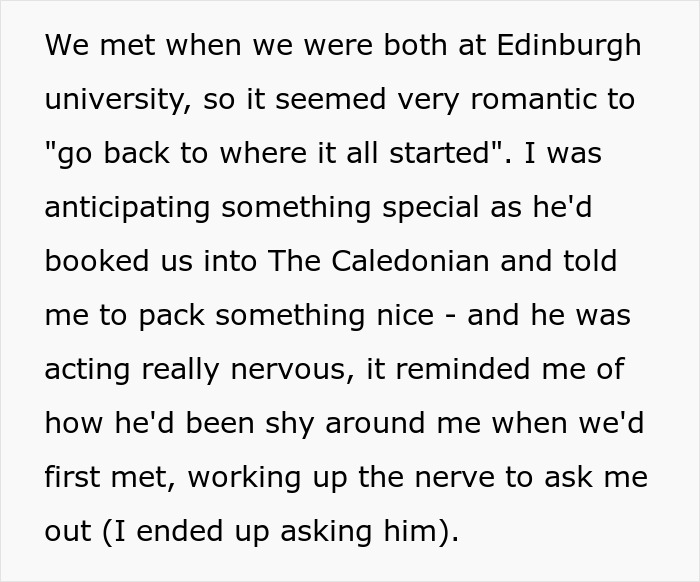 Man drops to one knee with a ring during proposal twist, girlfriend walks away after mention of open marriage. Man drops to one knee with a ring during proposal twist, girlfriend walks away after mention of open marriage.