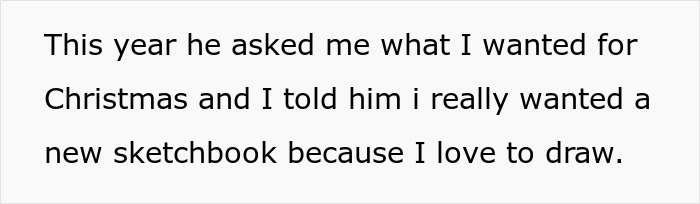 Text about a teen explaining what they wanted for Christmas, highlighting a cake fail and teen telling dad would’ve remembered if cared. Text about a teen explaining what they wanted for Christmas, highlighting a cake fail and teen telling dad would’ve remembered if cared.