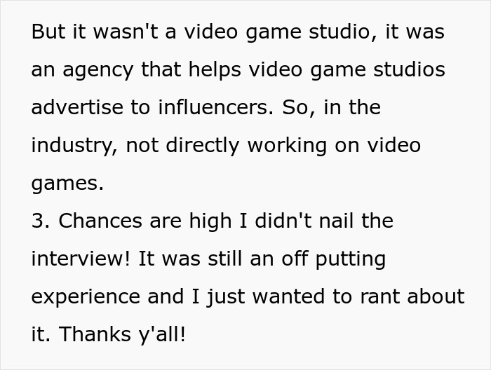 Text excerpt discussing a job interview experience with AI scored job interview real time feedback. Text excerpt discussing a job interview experience with AI scored job interview real time feedback.