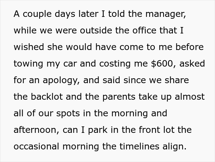 Man confronts greedy daycare manager after she has his car towed, causing chaos in the daycare parking lot. Man confronts greedy daycare manager after she has his car towed, causing chaos in the daycare parking lot.