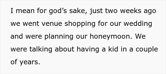 Text excerpt showing a man reflecting on wedding plans and future family, related to fiancée’s love story. Text excerpt showing a man reflecting on wedding plans and future family, related to fiancée’s love story.