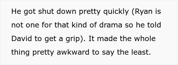 Text excerpt describing a guy getting shut down quickly and feeling awkward due to fragile masculinity issues. Text excerpt describing a guy getting shut down quickly and feeling awkward due to fragile masculinity issues.