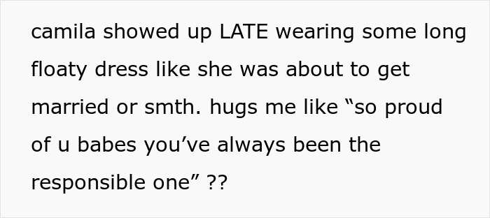 Teen’s celebration disrupted by golden child cousin acting like the center of attention, leading to frustration and snapping.