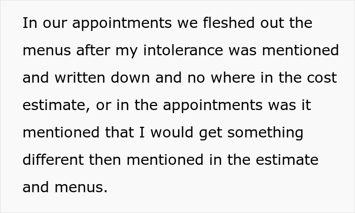 Bride upset as wedding vendors fail to provide cupcakes due to her allergy despite prior communication. Bride upset as wedding vendors fail to provide cupcakes due to her allergy despite prior communication.