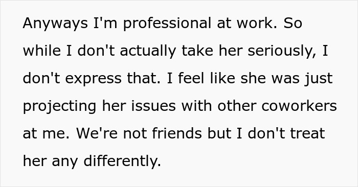 Text excerpt discussing a coworker sensitive to smells and the choice to stop washing hands to avoid issues at work.