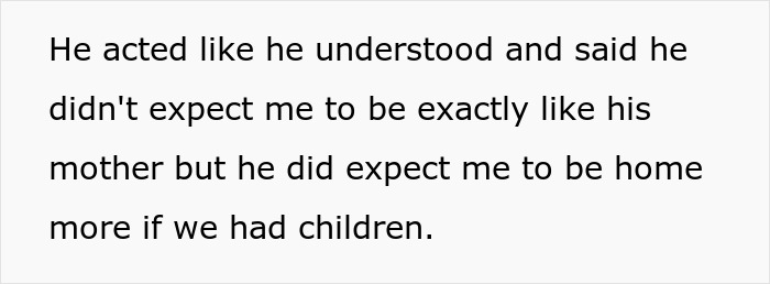 Excerpt from a text discussing boyfriend mother family expectations about home life and parenting roles.
