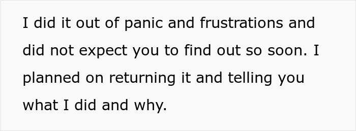 Text showing a woman explaining her panic and frustration after her husband âstealsâ her $15k savings for a tummy tuck. Text showing a woman explaining her panic and frustration after her husband âstealsâ her $15k savings for a tummy tuck.