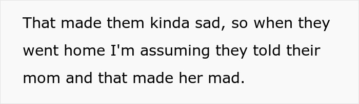 Text excerpt about woman prioritizing her bio kid over stepdaughters causing the stepdaughters' mom to be furious.