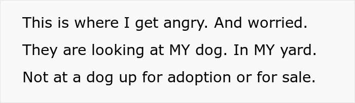 Alt text: Angry owner upset as elderly lady allegedly plans to steal neighbor’s doggo from her yard. Alt text: Angry owner upset as elderly lady allegedly plans to steal neighbor’s doggo from her yard.