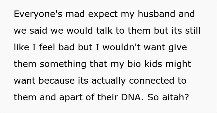 Woman prioritizes her bio kid over stepdaughters for heirlooms, causing conflict with their furious mom.