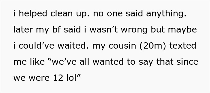 Text message conversation showing a cousin turning a teen’s celebration into her own, causing the teen to lose patience. Text message conversation showing a cousin turning a teen’s celebration into her own, causing the teen to lose patience.