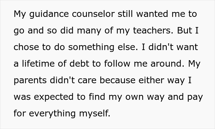 Text describing a child explaining how parents spoiled daughter, went broke, and neglected son who had to find own way. Text describing a child explaining how parents spoiled daughter, went broke, and neglected son who had to find own way.