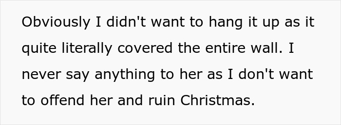 Text excerpt showing a man explaining why he avoided hanging up a large photo to not offend his sister during Christmas, related to man trolling sis with kid’s photos. Text excerpt showing a man explaining why he avoided hanging up a large photo to not offend his sister during Christmas, related to man trolling sis with kid’s photos.