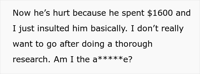 Text excerpt showing a wife explaining she doesn’t want to go on a surprise anniversary trip, hurting husband who spent $1600. Text excerpt showing a wife explaining she doesn’t want to go on a surprise anniversary trip, hurting husband who spent $1600.