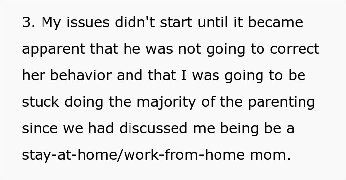 Text excerpt discussing parenting issues and challenges faced by a stay-at-home work-from-home mom in a relationship. Text excerpt discussing parenting issues and challenges faced by a stay-at-home work-from-home mom in a relationship.